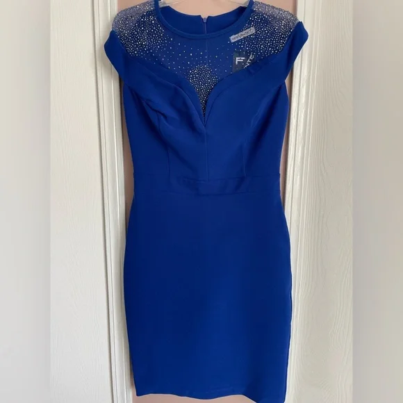 NWT Dress FERVENTE SIZE M ( European 40) Blue - Picture 2 of 6